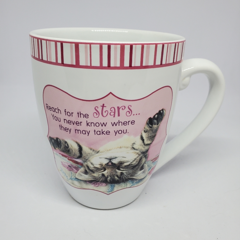 Wild Side "Reach For The Stars" Cat Large Coffee/Tea Mug